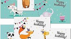 Birthday Buddies Kid's Birthday Cards Value Pack - Set of 12 (6 Designs), 5 x 7 Inches, Happy Birthday Cards, Sentiments Inside, Envelopes Included