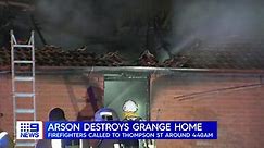 Arson destroys Grange home