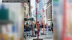 Giant waving sculptures on display in Midtown