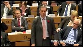 Nigel Farage facing Angela Merkel
