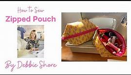How to Sew a simple zipped pouch by Debbie Shore