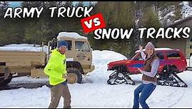 MASSIVE Army Truck VS Snow Tracks (Epic Hill Climb)