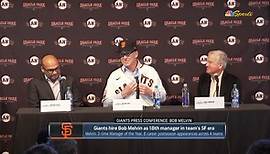 Bob Melvin gives his opening statement as Giants manager