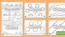 Chloe Name Simple Colouring Activity Sheets