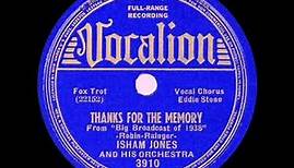 1937 Isham Jones - Thanks For The Memory (Eddie Stone, vocal)