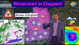 Winter-Start in Etappen! Schnee- & Eisglätte. Flachlandwinter folgt! Wettervorhersage 24.-30.11.2023