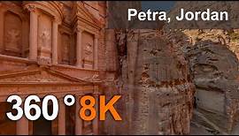 Ancient city of Petra, Jordan. Aerial 360 video in 8K. Virtual travel