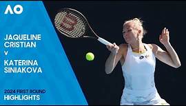 Jaqueline Cristian v Katerina Siniakova Highlights | Australian Open 2024 First Round