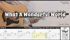 What A Wonderful World - Louis Armstrong | Fingerstyle Guitar | TAB + Chords + Lyrics