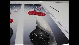 2-teilige Blumenvase mit Rosen - DIY Diamond Painting | Runde Steine