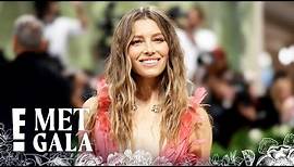 Jessica Biel Looks Pretty in HOT Pink With Dramatic Floral Gown | 2024 Met Gala