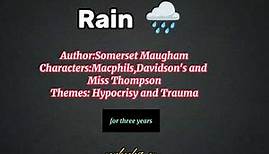 Summary "Rain" By Somerset Maugham