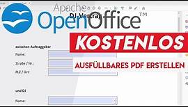 Ausfüllbares PDF Formular erstellen - Kostenlos [OpenOffice]
