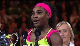 Serena Williams Winning Speech (Final) | Australian Open 2015