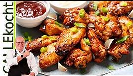 Knusprige Chickenwings mit Knoblauch als Snack oder Fingerfood. Rezept