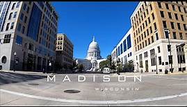 Driving Downtown Madison Wisconsin - 4K City Street View Tour