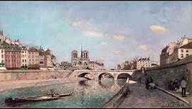 Vintage TV Art 4K | The Sein And Notre-Dame, Paris | Impressionist Painting, Johan Barthold Jongkind
