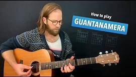 🎸 Guantanamera • Easy guitar lesson w/ chords (Pete Seeger / Sandpipers)