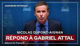 Nicolas DUPONT-AIGNAN répond à Gabriel ATTAL · Assemblée Nationale, 30/01/24