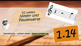 Musiktheorie einfach erklärt 1.14 - Notenwerte / Pausenwerte einfach schreiben www.ccerklärt.de