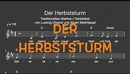 Lied: Der Herbststurm braust durch Wald und Feld (Sankt Martin / Melodie, Akkorde, Noten,Text)