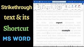 How to Strike-through text in Word and its keyboard shortcut [2021]