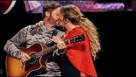 Kelly Clarkson’s husband Brandon Blackstock surprises her on stage as she sings Piece by Piece