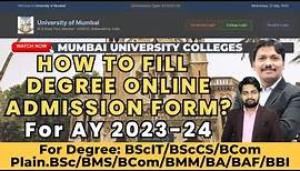 Mumbai University Degree College admission Started AY 2023-24:Complete Process Explained |Dinesh Sir