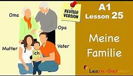 Revised - A1 - Lesson 25 | the family in German | die Familie | Meine Familie | Learn German