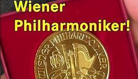 Goldmünze Wiener Philharmoniker im weihnachtlichen Etui als Geschenkidee!