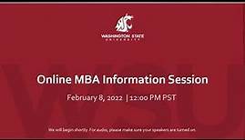 WSU Summer 2022 Online MBA Information Session