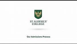 St Aloysius' College | Our Admissions Process