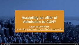 Accepting an Offer of Admission to CUNY