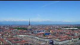 Aerial view of Turin, Italy (drone footage 4K)