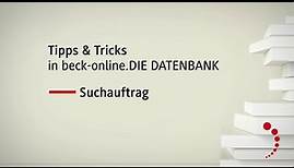 Tipps & Tricks in beck-online: Suchauftrag erstellen