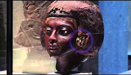 Portrait head of Queen Tiye with a crown of two feathers