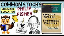 COMMON STOCKS AND UNCOMMON PROFITS by Phillip Fisher (Growth Investing)