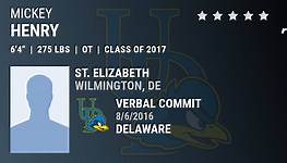 Mickey Henry 2017 Offensive Tackle Delaware