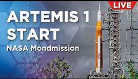 Live: NASA Artemis 1 SLS Raketenstart zum Mond mit European Service Module der ESA
