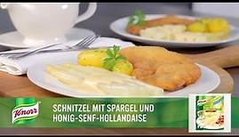 Schnitzel mit Spargel und Honig-Senf-Hollandaise | Knorr Rezepte