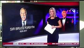 Sir Bruce Forsyth Dies at the age of 89 - BBC NEWS Channel
