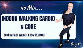 WALKING CARDIO: 40 Minute Walking & Abs, Indoor Walking Workout, Walking Workout For Weight Loss