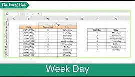 Calculate The Day Of A Week For A Date Using The WEEKDAY Function - The Excel Hub