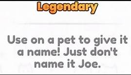 Naming a pet 'Joe' (pet simulator 99)