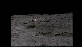 Erde und Mond – Szenen von Astronauten auf dem Mond