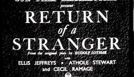 RETURN OF A STRANGER 1937 66 Minutes Griffith Jones British