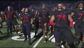 Euless Trinity's football team performs the Haka before facing Keller Timber Creek in the playoffs