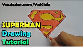 How to draw Superman Symbol or Logo for kids - Easy and simple
