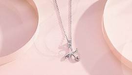 CELESTIA Initial Sterling Silver Necklaces for Women