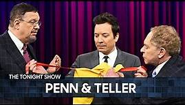 Penn & Teller Add Their Own Twist to a Classic Donut and Ribbon Trick | The Tonight Show